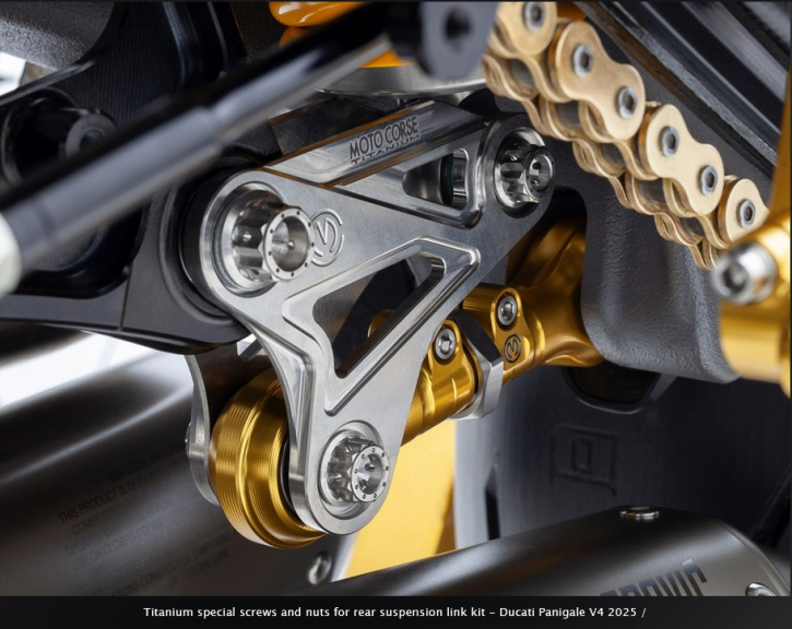 MotoCorse Titan Schraubenkit Federbeinanlenkung unten 6 tlg. für Panigale V4 2025-