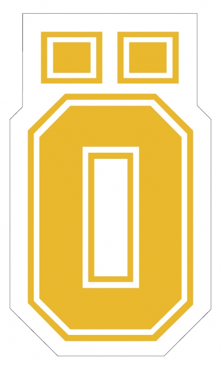 Öhlins sticker "Ö" yellow on clear medium
