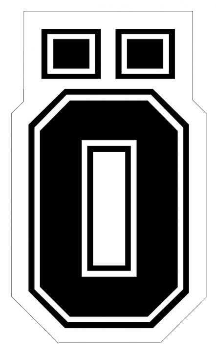 Öhlins sticker "Ö" black on clear medium
