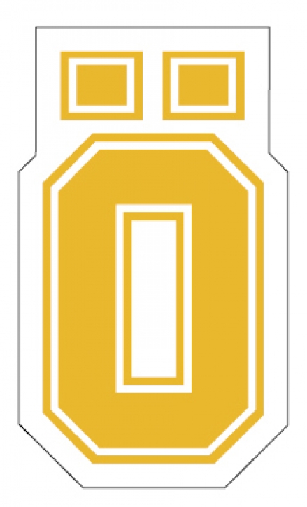 Öhlins sticker "Ö" yellow on clear small