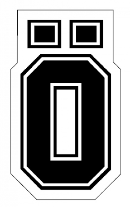 Öhlins sticker "Ö" black on clear small