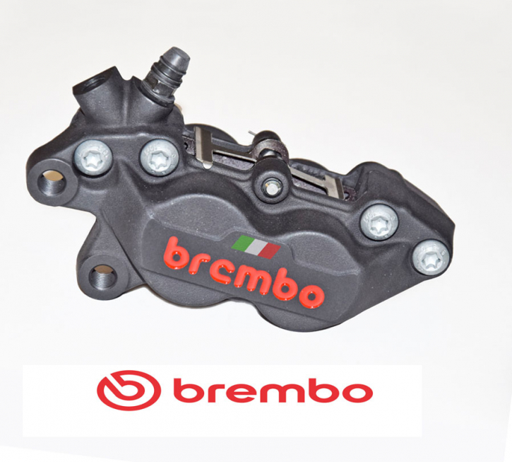 Brembo Caliper P4 30/34,Finish black, Flag Italy, left side, Special Edition