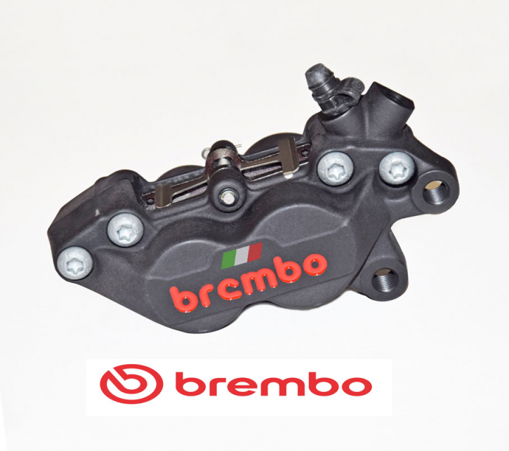 Brembo Bremszange P4 30/34,Finish schwarz, Flagge Italien, lrechts, Special Edition