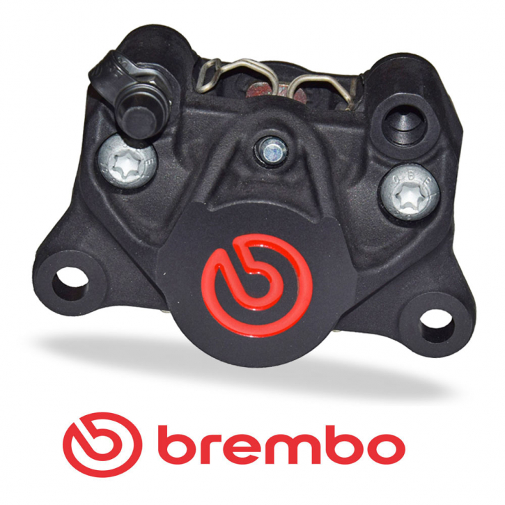 Brembo Caliper P34C, Finish black, Brembo Logo red