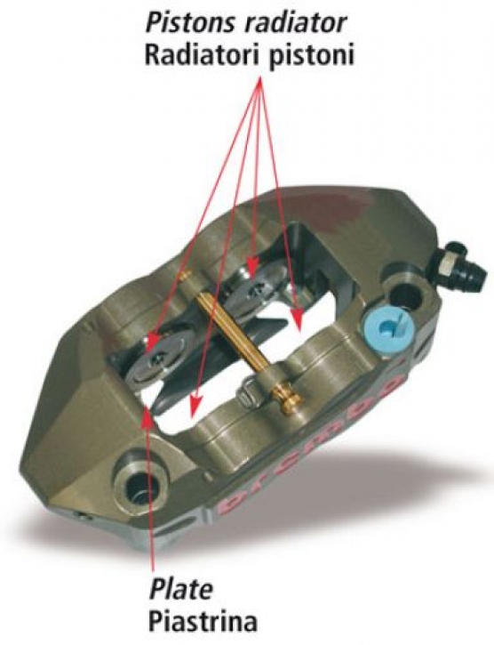 Brembo P4 34/38 Radial Bremszange Monoblock Endurance left