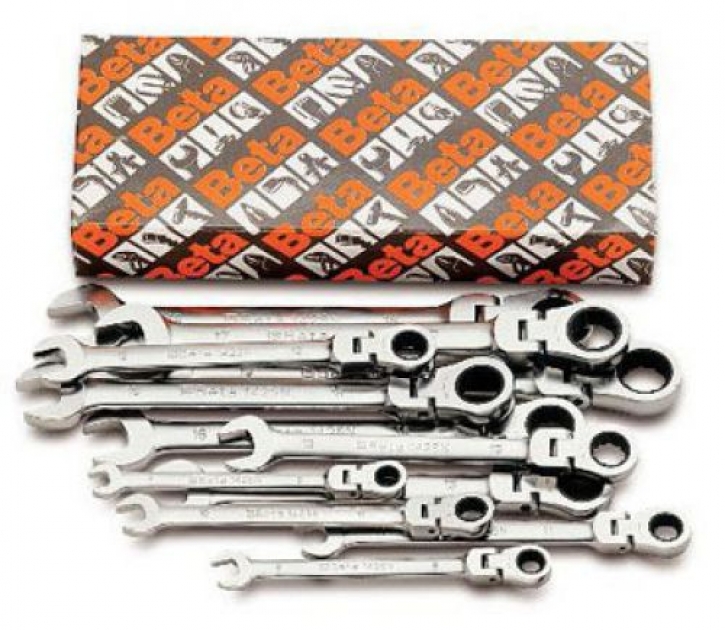 BETA swivel reversible ratcheting combination wrenches 12 pc.