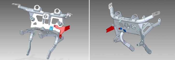 Pierobon SBK fairing stay for Ducati Panigale V4 race with IMU holder