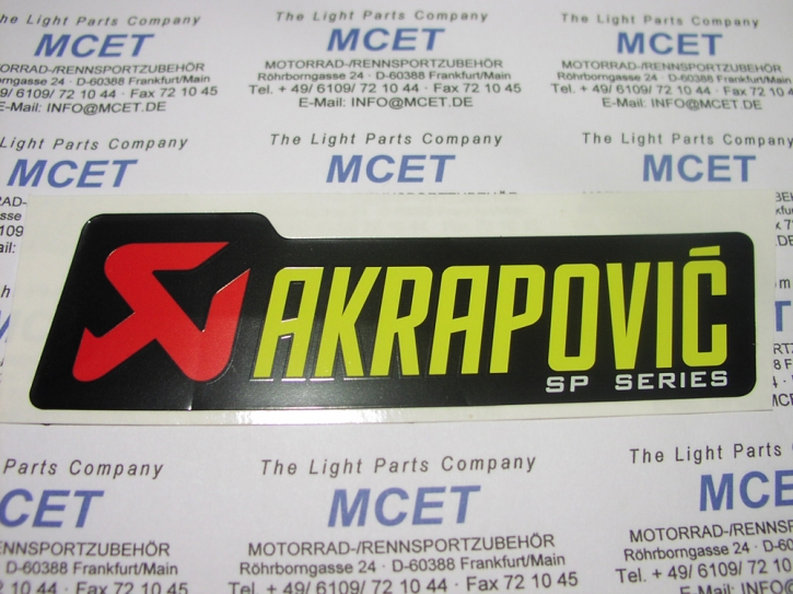 Akrapovi&#263; Aufkleber SP Serie neues Logo groß