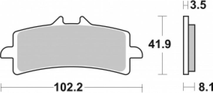SBS brake pad typ 841DS-1 comp. with Brembo M4/ M50/ GP4 RX/ GP4 MS/ GP4 RS/ Stylema