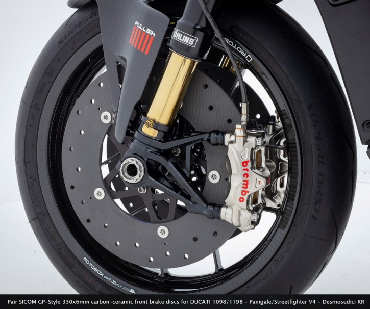 Satz/ Kit SICOM GP-Style 330x6mm Carbon-Keramik-Bremsscheiben für Ducatin 1098/119/ , Panigale / Streetfighter V4 - Desmosedici
