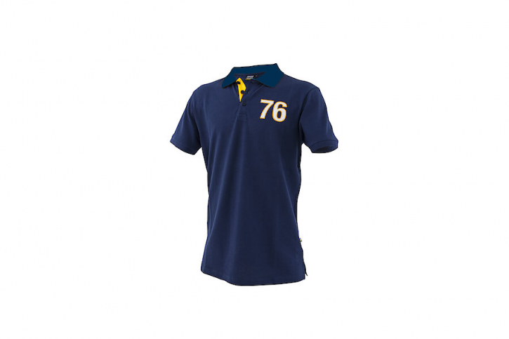 Pique - Shirt " Ö " blue/ yellow