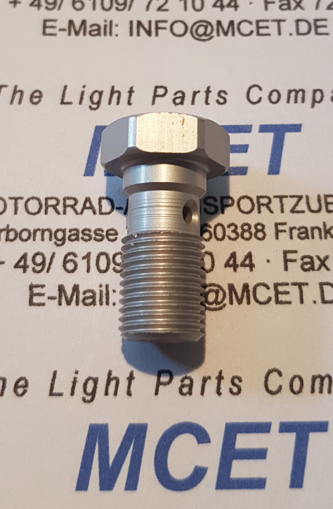 Hohlschraube M 10 x 1.0 x 23 Aluminium für Stäubli Banjo Socket