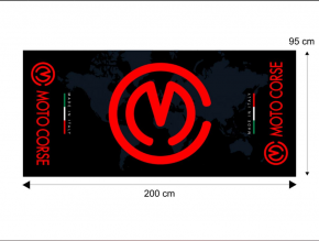 Motocorse Official motorcycle carpet mit rotem Logo