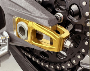 MotoCorse Pair of chain tensioner sliders with Brembo P2 24 rear brake caliper - Ducati Panigale V4 2025