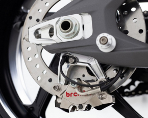 MotoCorse Pair of chain tensioner sliders with OEM Brembo 84mm rear brake caliper support - Ducati Panigale V4 2025