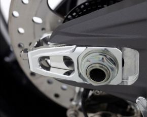 MotoCorse Pair of chain tensioner sliders with OEM Brembo 84mm rear brake caliper support - Ducati Panigale V4 2025