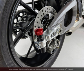 Motocorse Kettenspannerkitz komplett mit „SUPREME TECHNOLOGY OVERSUSPENSION RESONATOR“ -