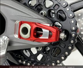 Motocorse Kettenspannerkitz komplett mit „SUPREME TECHNOLOGY OVERSUSPENSION RESONATOR“ -