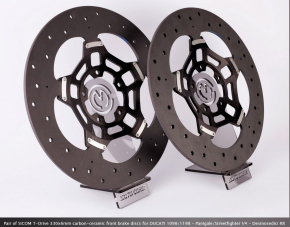 Satz/ Kit SICOM T-Drive 330x6mm Carbon-Keramik-Bremsscheiben für Ducatin 1098/119/ , Panigale / Streetfighter V4 - Desmosedici