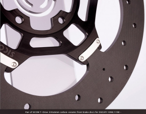Satz/ Kit SICOM T-Drive 330x6mm Carbon-Keramik-Bremsscheiben für Ducatin 1098/119/ , Panigale / Streetfighter V4 - Desmosedici