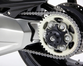 Moto Corse swingarm protection spinner design
